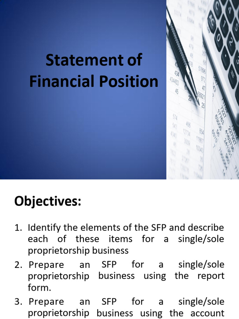 Understanding Sole Proprietorship SFP | PDF | Balance Sheet | Financial ...