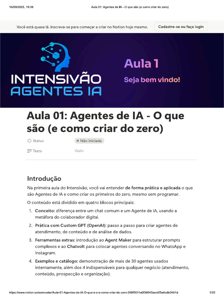 Agentes de ia - Aula 1 | PDF