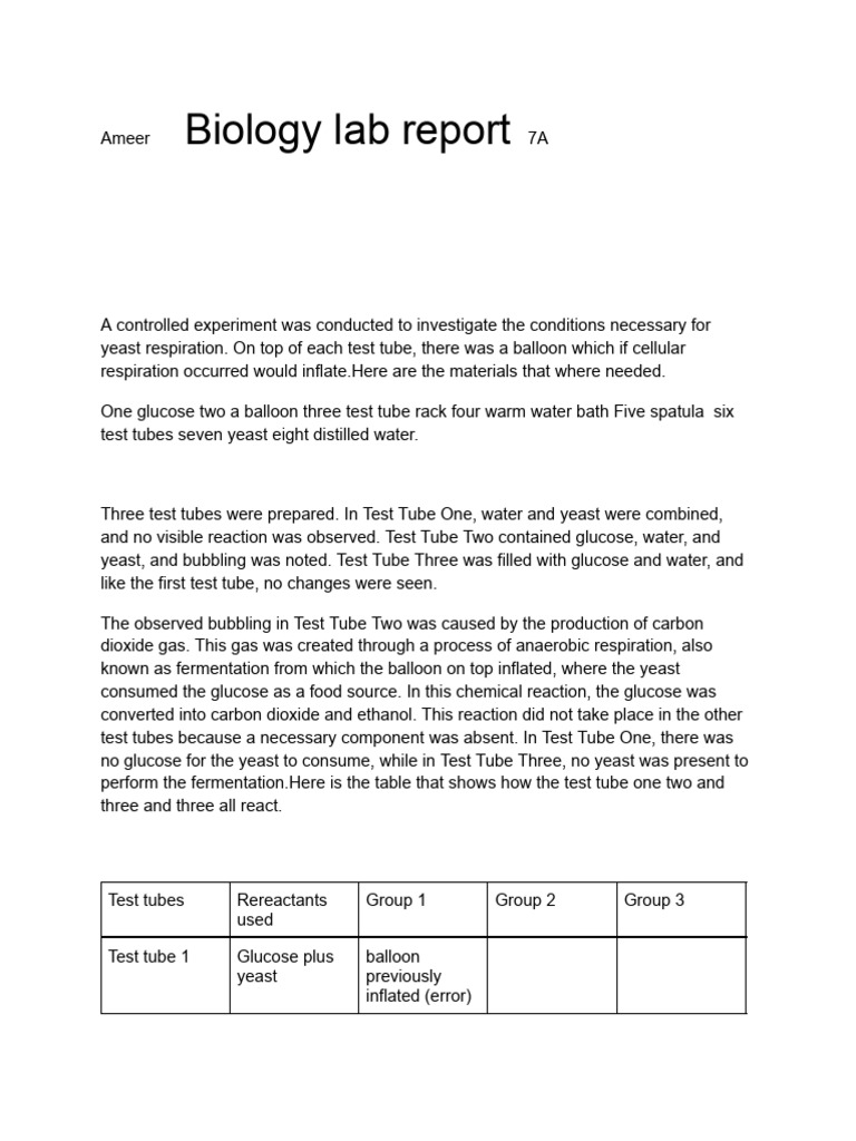 Ameer Biology Lab Report 7A | PDF