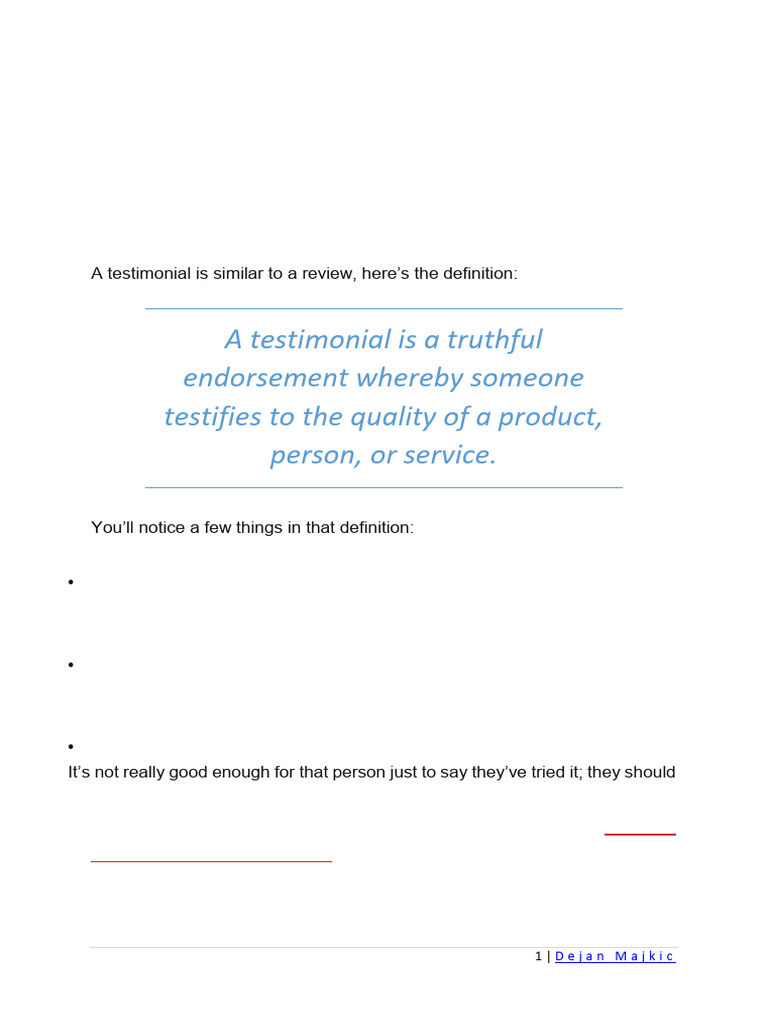 How to Effectively Use Testimonials | PDF | Social Media | Popular ...