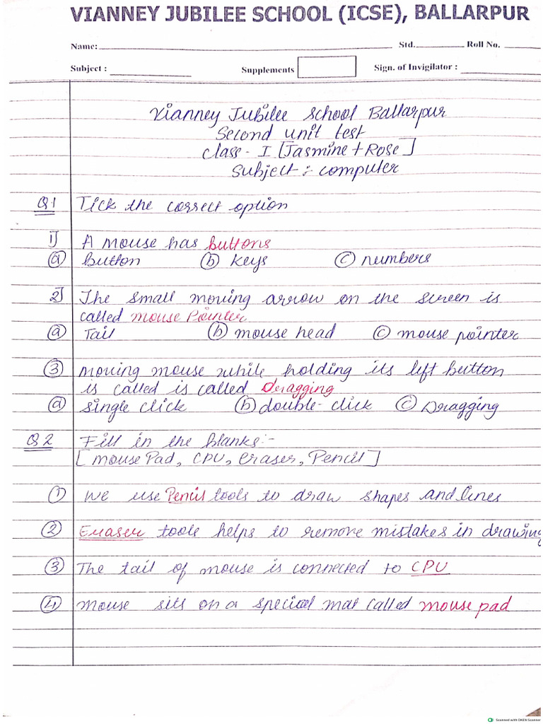Computer 1 Second Unit Test | PDF