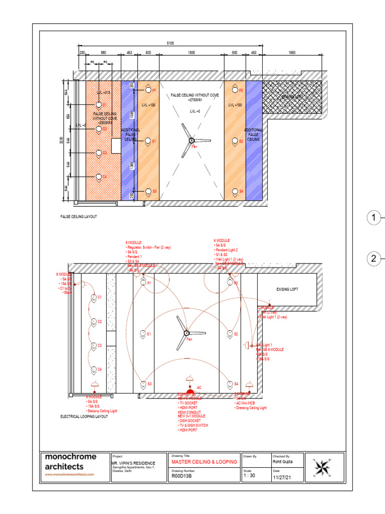 False Ceiling & Electrical Layout Guide | PDF