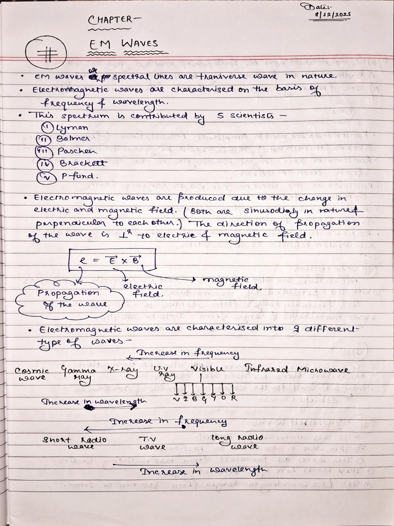 Electromagnetic Waves Notes 1 | PDF