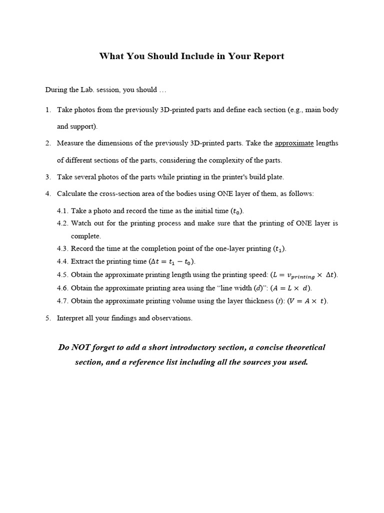 Essential Elements for 3D Print Reports | PDF