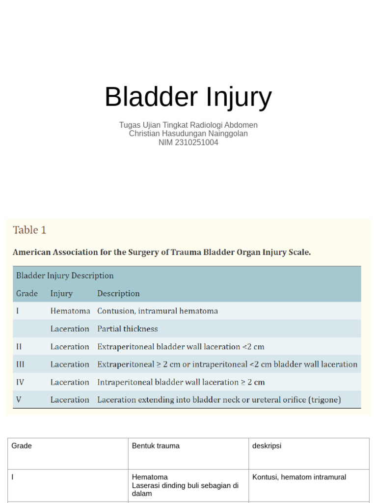 Bladder injury | PDF