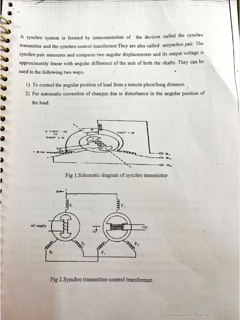 Synchro and DC Motor Study | PDF