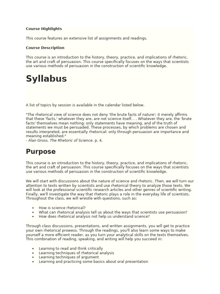Rhetoric Rhetoric of Science | PDF | Rhetoric | Persuasion