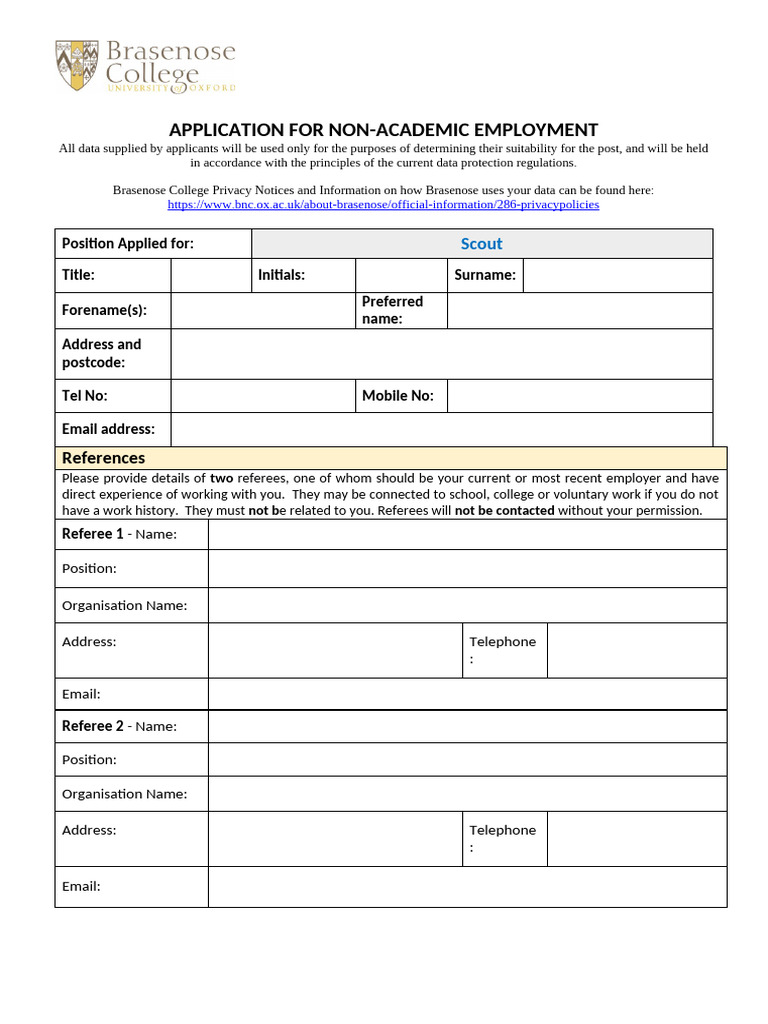 Application Form Dec 2021 | PDF | Employment