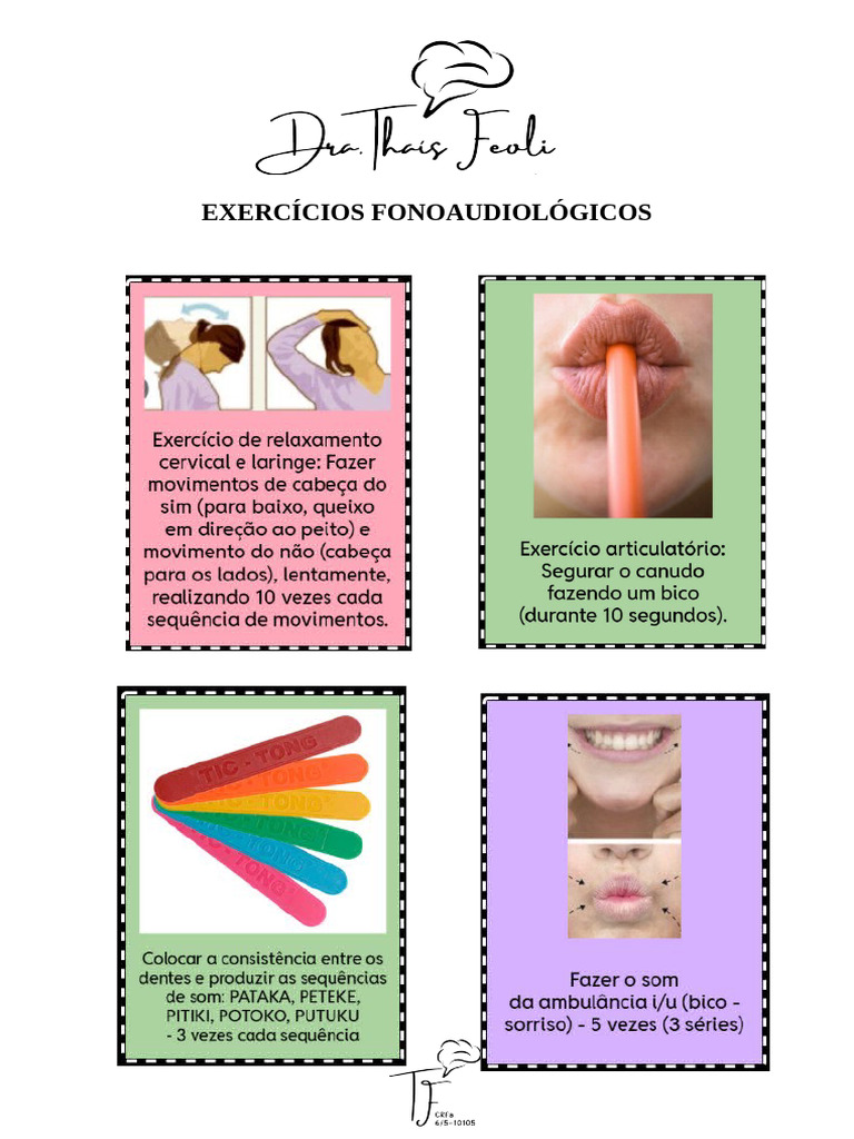Exercícios Fonoaudiológicos | PDF