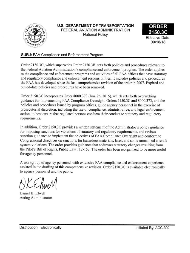 FAA Compliance and Enforcement Policy | PDF | Regulatory Compliance ...