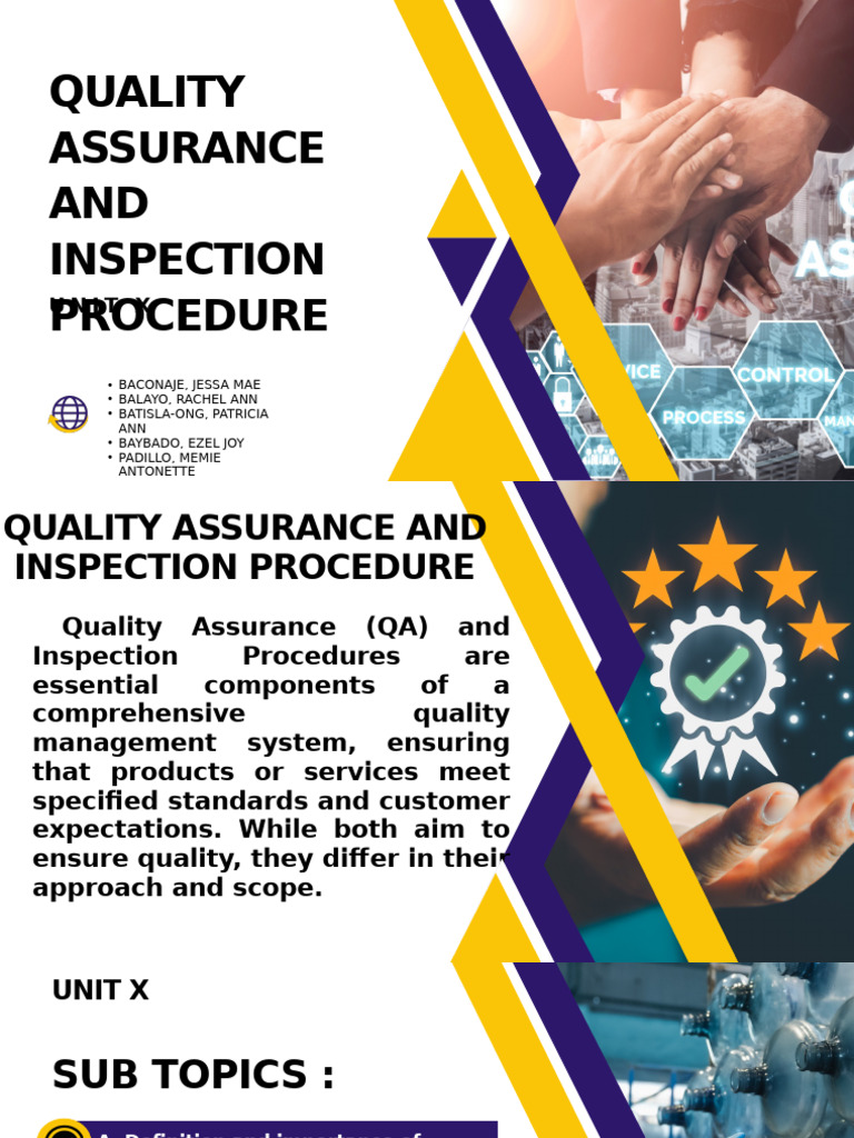 Quality Assurance and Inspection Guide | PDF | Quality Assurance | Audit