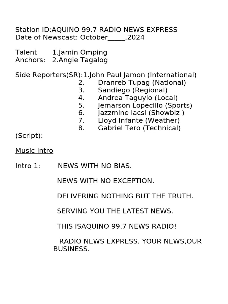 Jamin Radio Broadcasting | PDF | Thunderstorm | Luzon
