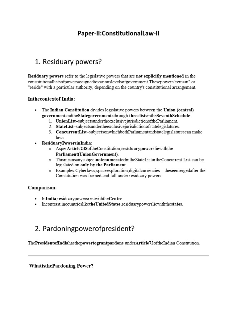 Constitutional Law II | PDF | Pardon | Justice