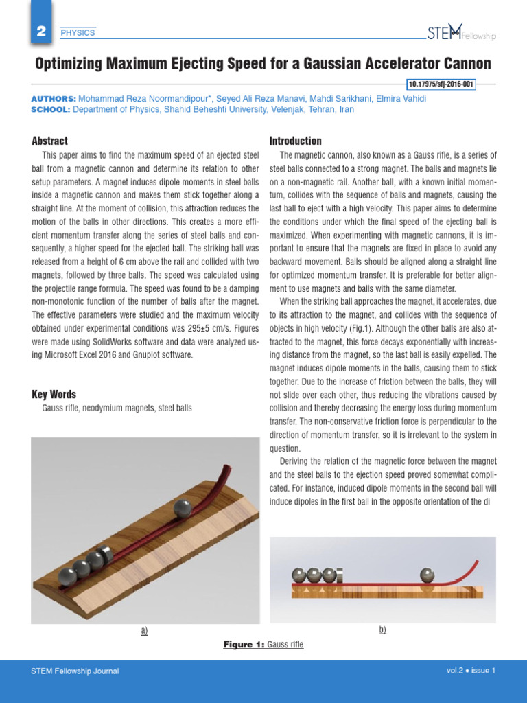 Optimizing Ejecting Speed in Gauss Rifle | PDF | Magnet | Force