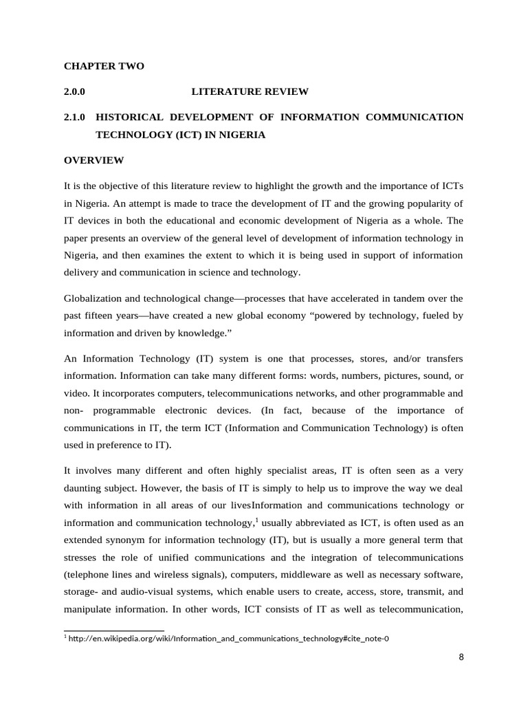 ICT Development in Nigeria: A Review | PDF | Information And ...