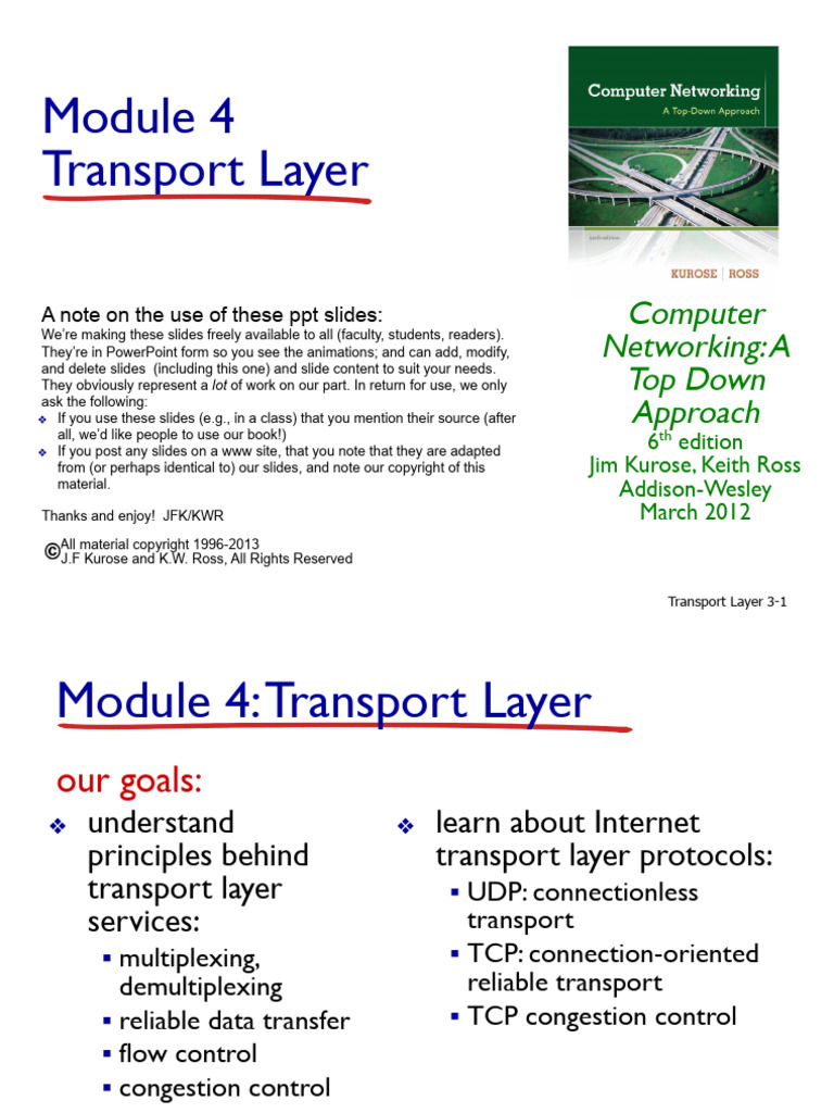 CN Modue-4 Transport Layer | PDF | Transmission Control Protocol ...