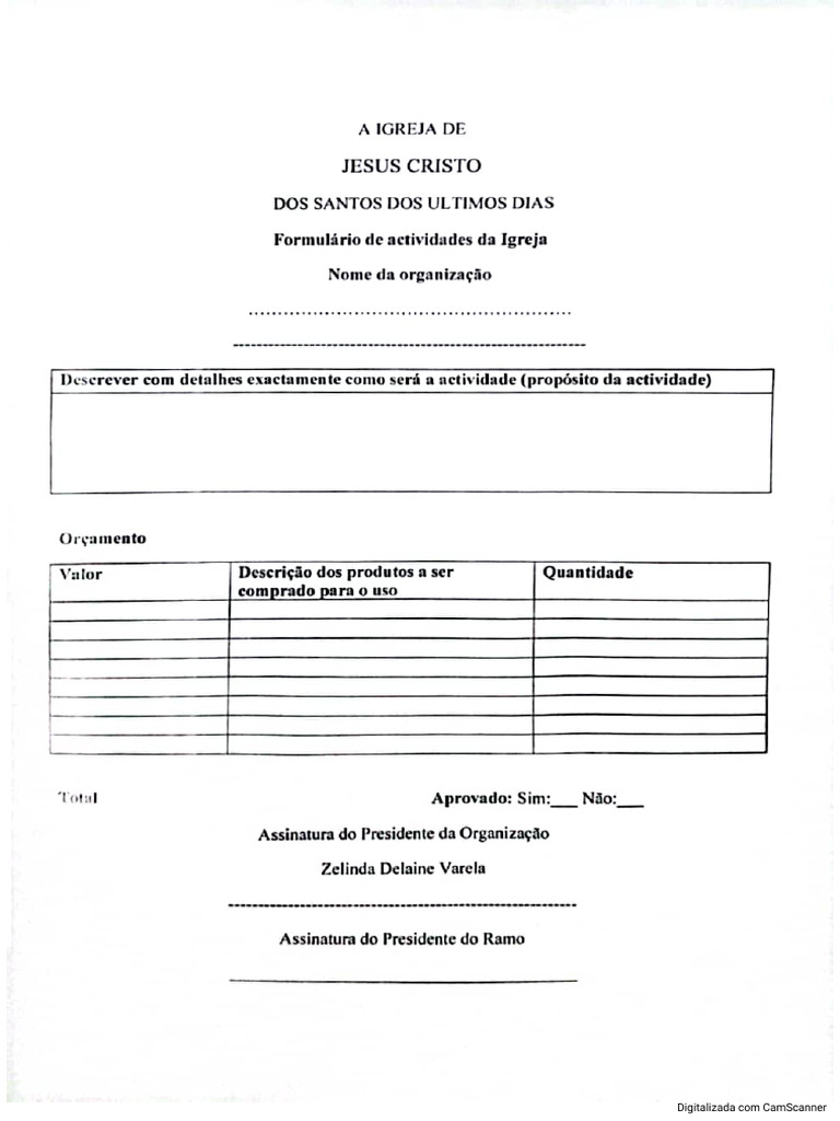 Formulario de Actividade | PDF