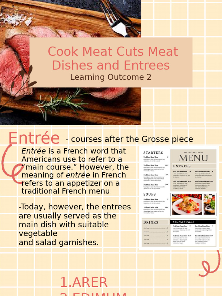 Q4. Cook Meat Cuts Meat Dishes and Entrees | PDF | Entrée | Curing ...