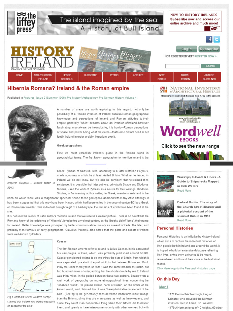 Hibernia Romana: Ireland and Rome's Empire | PDF | Roman Empire | Augustus