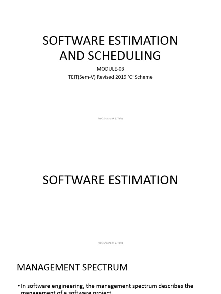 Software Estimation and Scheduling Guide | PDF | Performance Indicator ...