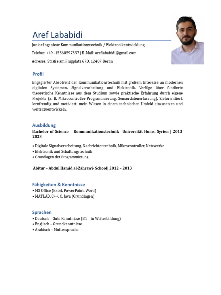 Aref Lababidi, Lebenslauf | PDF