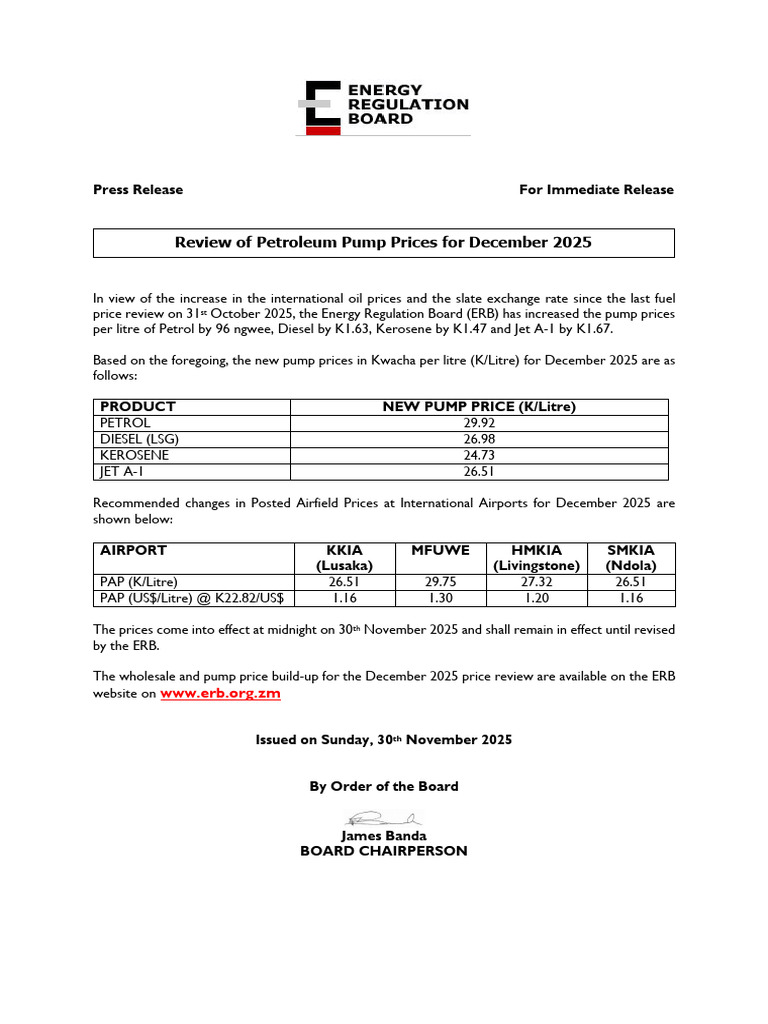 December 2025 Fuel Price Update | PDF
