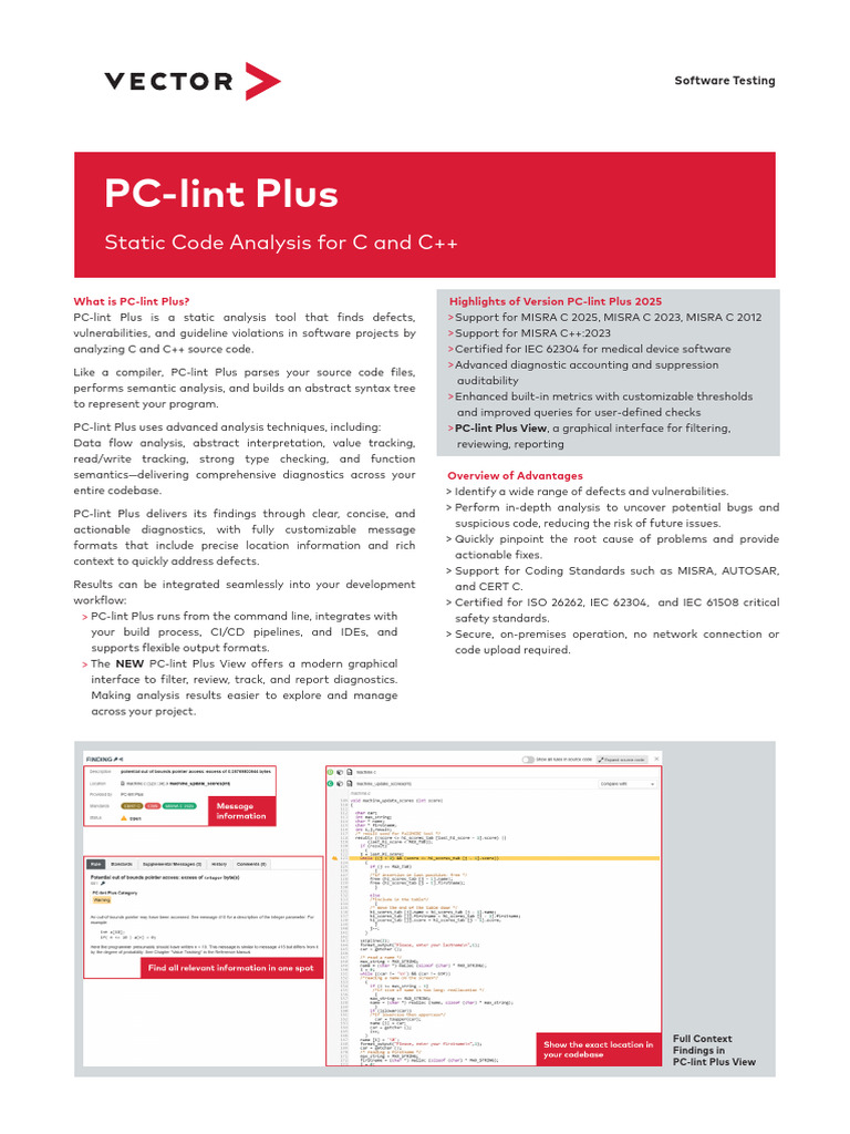 PC-lint Plus: C/C++ Static Analysis Tool | PDF | C++ | Compiler