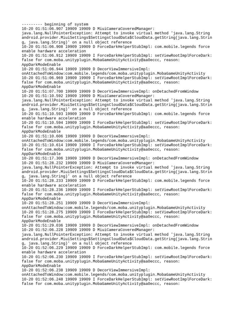 MiuiCamera NullPointerException Logs | PDF | String (Computer Science ...