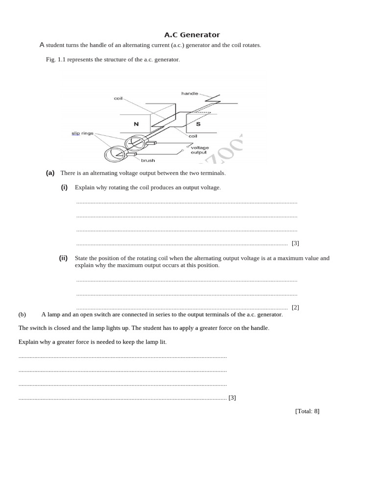 Understanding A.C. Generator Functionality | PDF | Inductor | Electric ...
