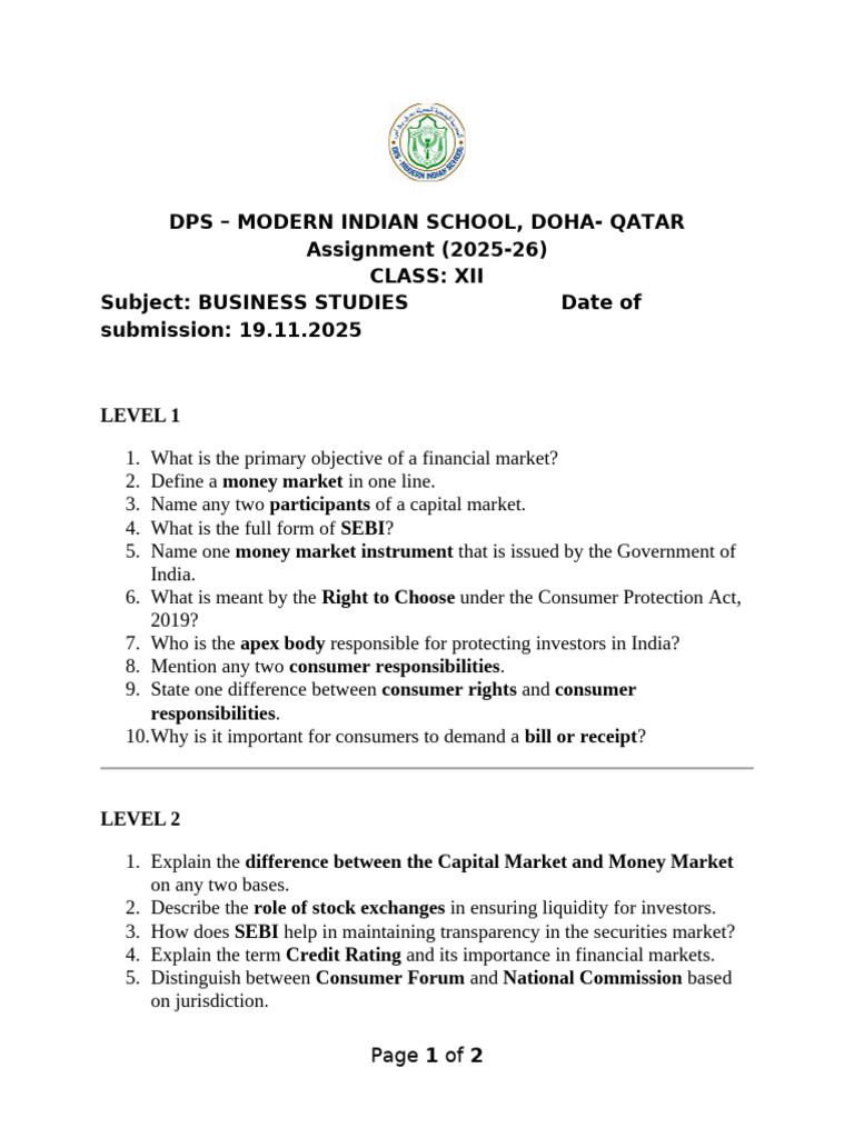 XII WT III Assignment 2025 26 | PDF