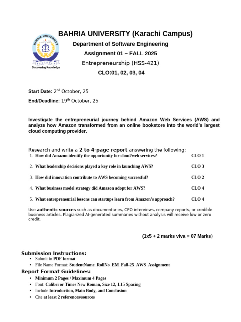 EM Fall 25 Assignment 01 AWS 02102025 123501am 07102025 052839pm | PDF