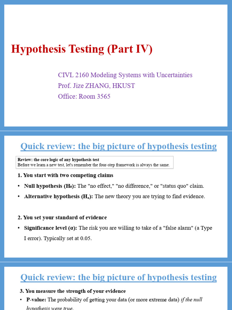 Hypothesis Testing Overview and Chi-Square | PDF | P Value | Hypothesis