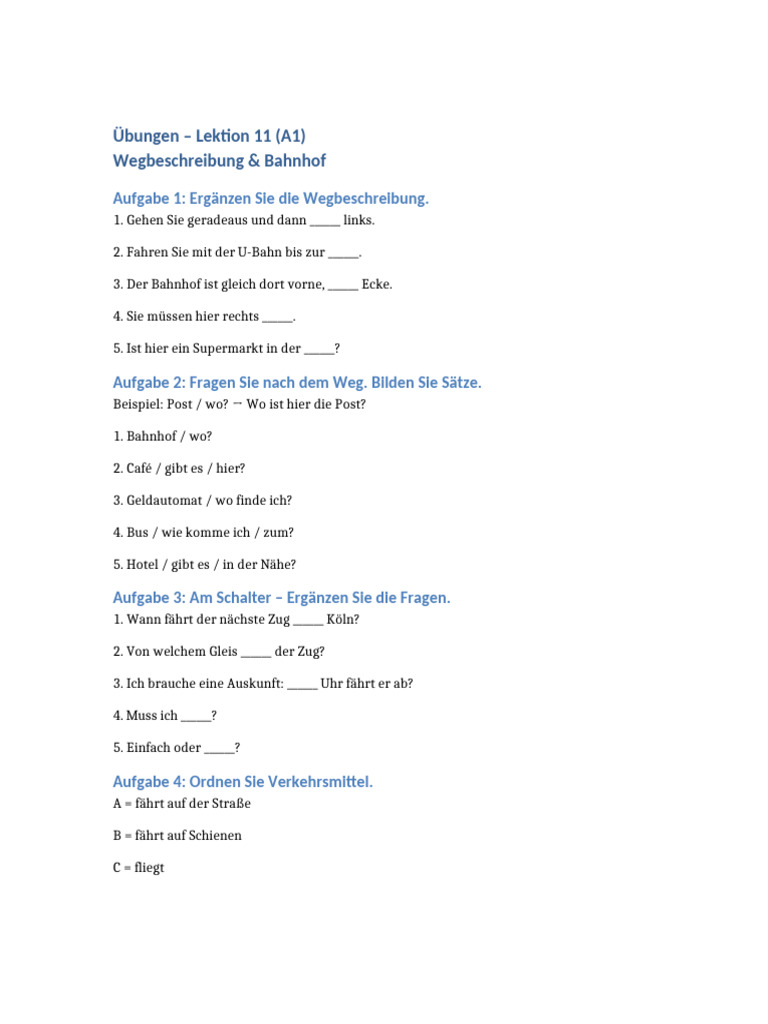Uebungen Lektion11 | PDF