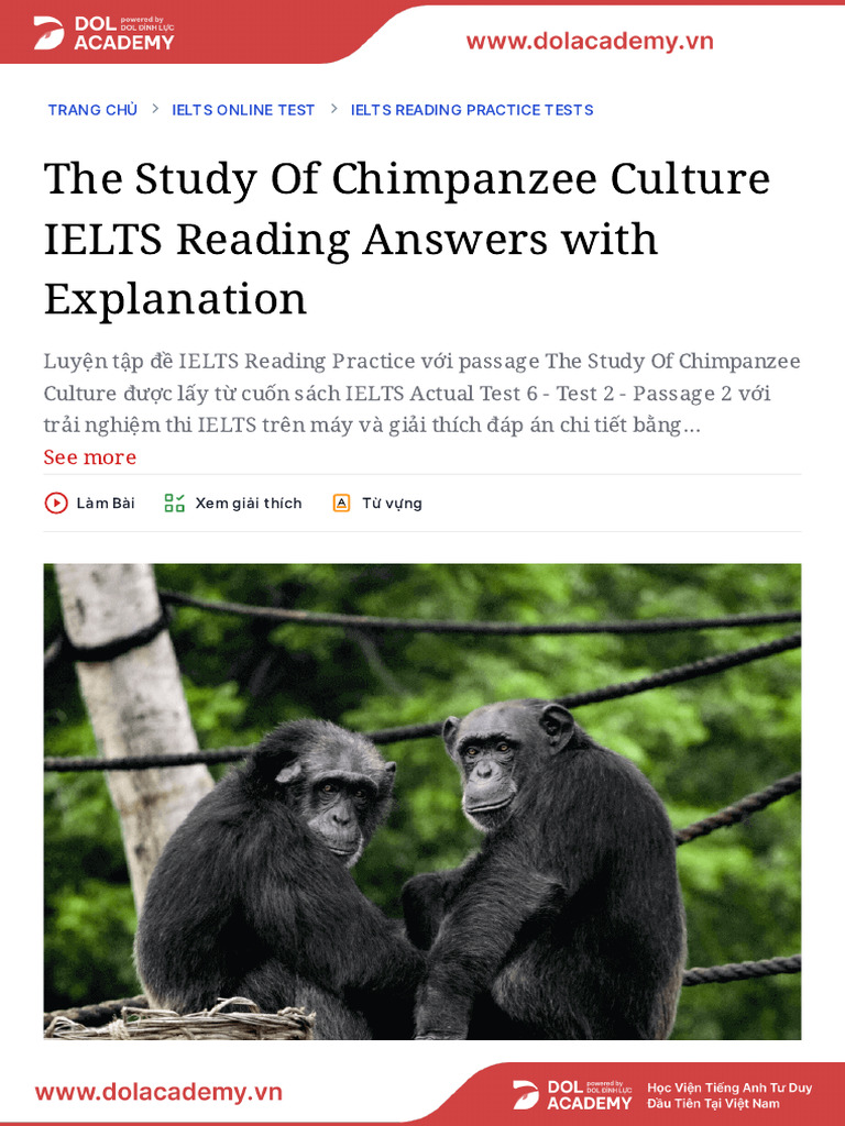 The Study of Chimpanzee Culture | PDF | Zoology