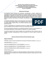 Generalidades y Esquema de Informe de Pasantias 2012