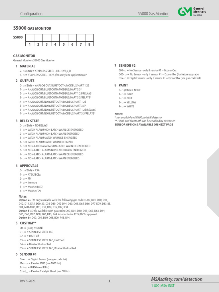 General Monitors S5000 Gas Detector Configuration-En | PDF | Oxide ...