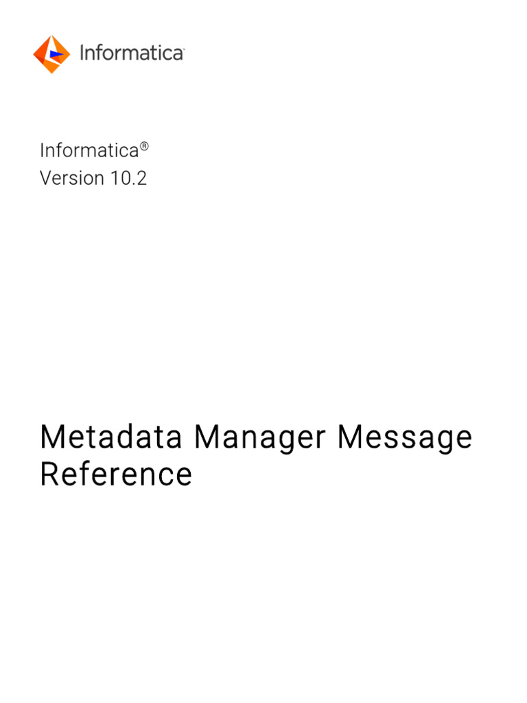 Informatica Metadata Manager 10.2 Guide | PDF | Metadata | Computer File