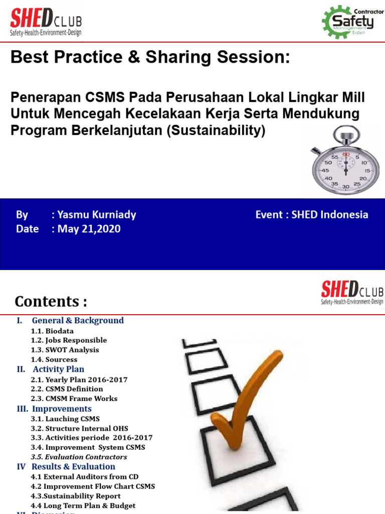 CSMS Implementation for Workplace Safety | PDF | Audit | Occupational ...
