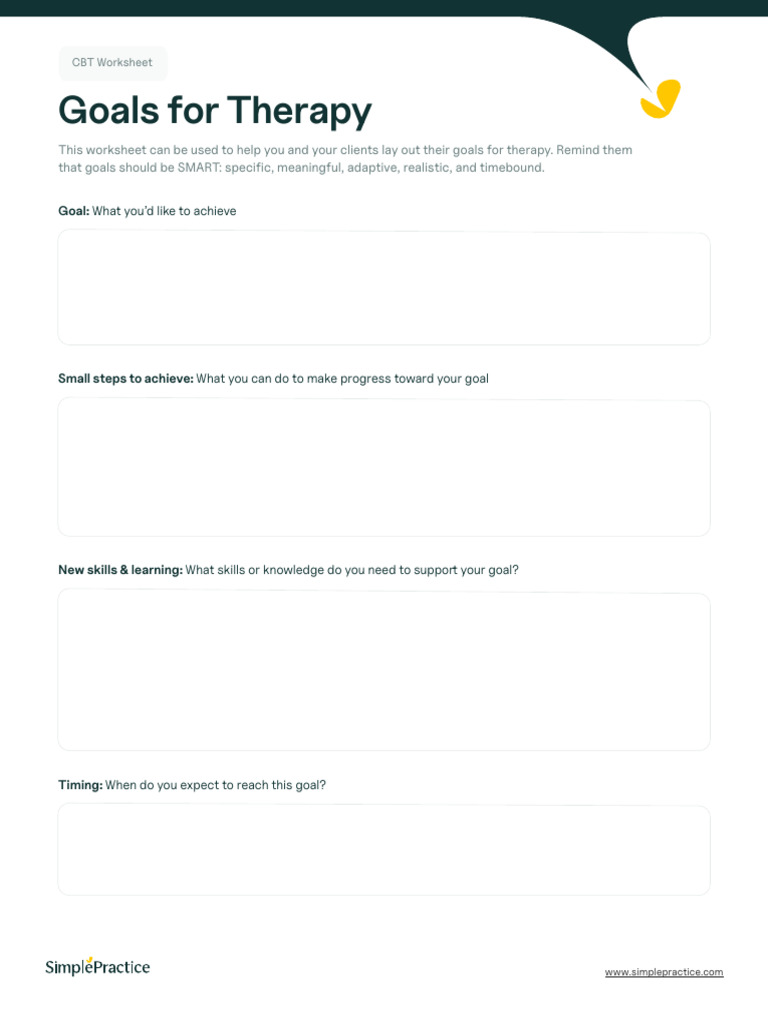 CBT Worksheets for Therapy Goals | PDF | Cognitive Behavioral Therapy ...
