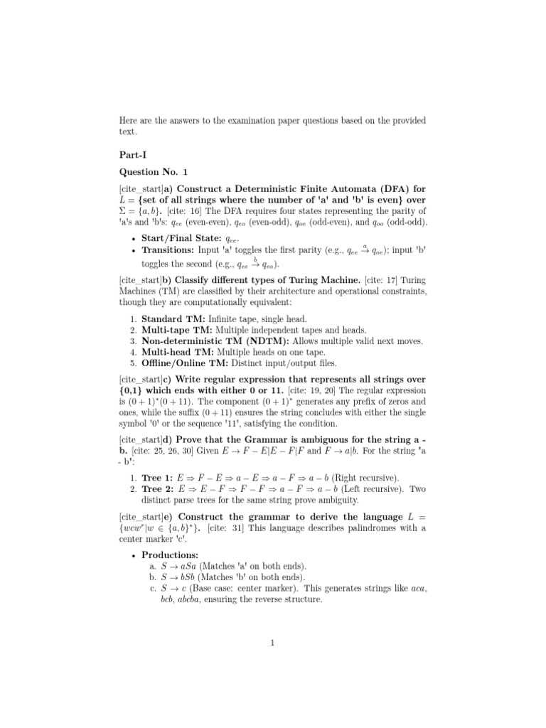 DFA, Turing Machines, and Language Theory | PDF | Theoretical Computer ...