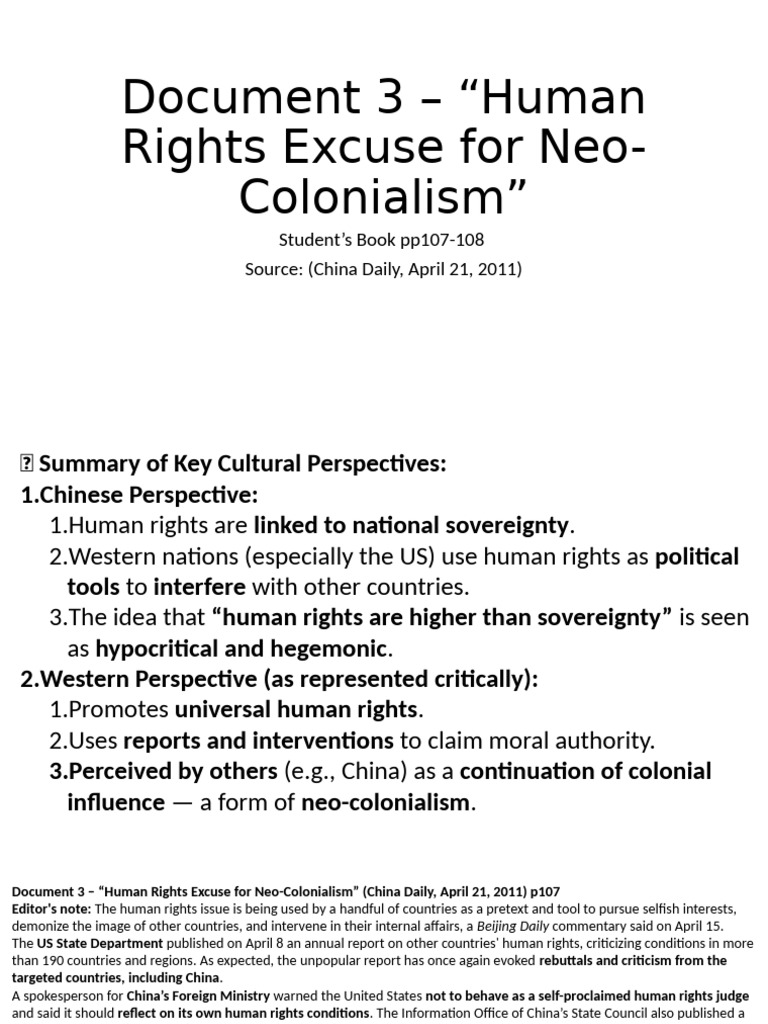 Human Rights as Neo-Colonialism Tool | PDF | Human Rights | Sovereignty