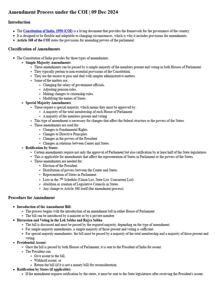 Amendment of The Constitution | PDF | Constitutional Amendment ...