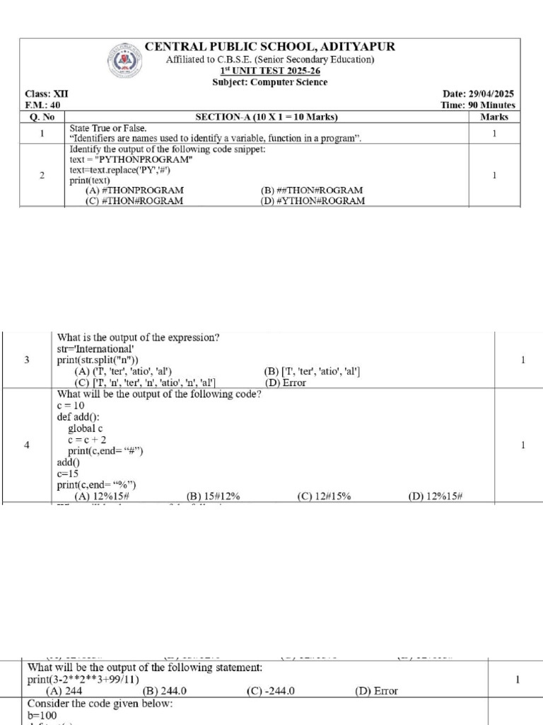 Question Paper Discussion | PDF