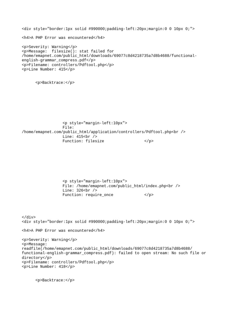 PHP Warning: File Access Errors | PDF