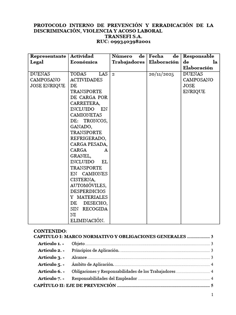 Protocolo Interno de Prevención y Erradicación de La Discriminación ...