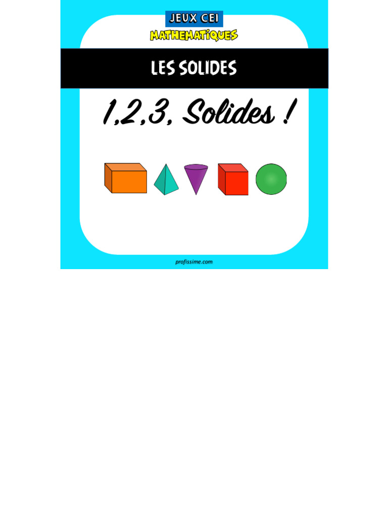 Jeu éducatif : 1,2,3 Solides ! | PDF