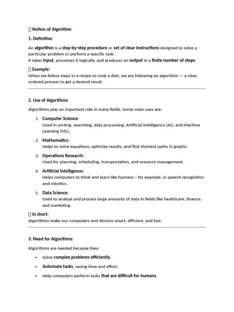 Understanding Algorithms: Definition & Analysis | PDF | Time Complexity ...
