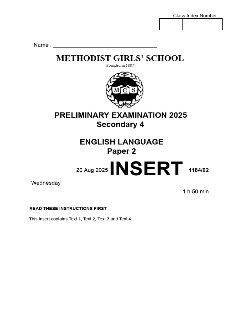 Sec 4 English Language Exam 2025 | PDF | Tourism | Computer Security