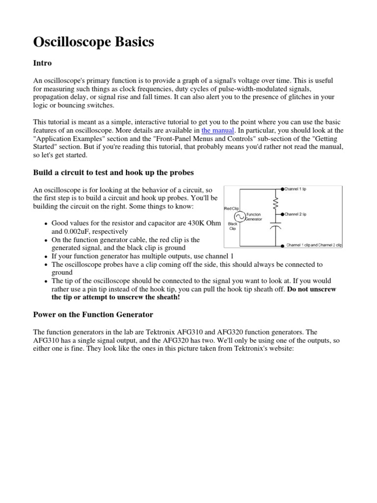 Oscilloscope Basics Tutorial Guide | PDF