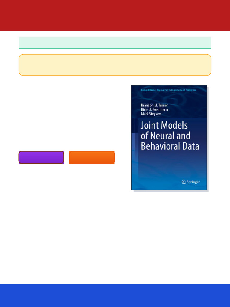 Joint Models of Neural and Behavioral Data Brandon M. Turner Ebook ...